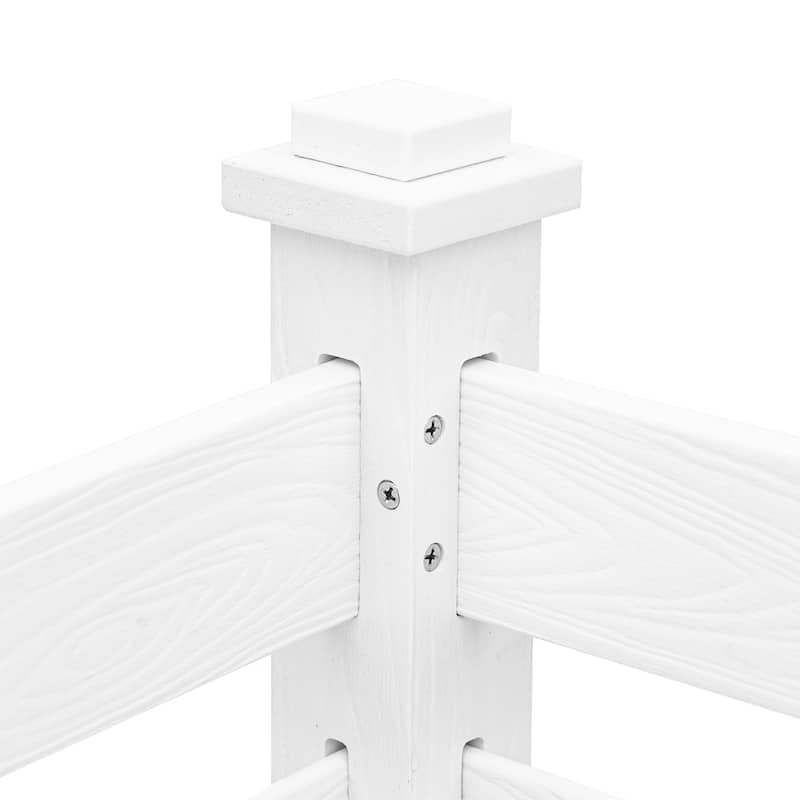 LUE BONA 38 in. x 46 in. Garden Fence Panels Outdoor 2 Panels Recycled Plastic Privacy Air Conditioner Fence