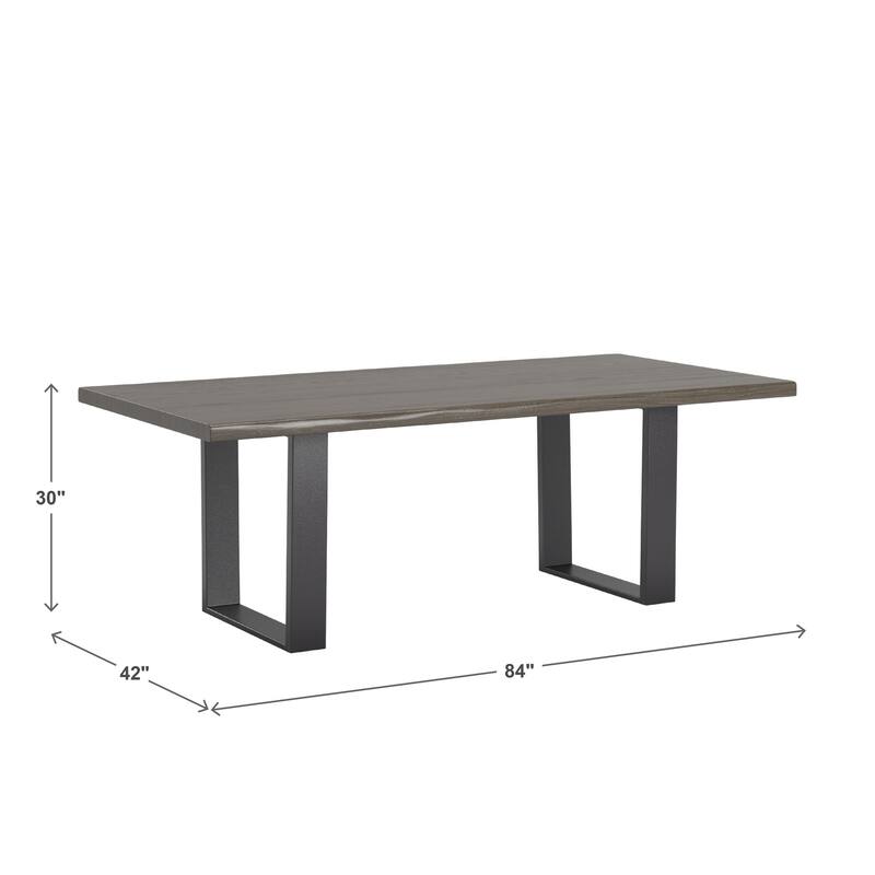 Ditmars Dark Brown Finish 84" Live Edge Dining Table by iNSPIRE Q Modern