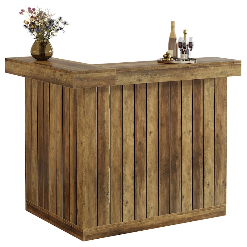 4-Tier L-Shaped Corner Home Liquor Bar Unit Table with Storage