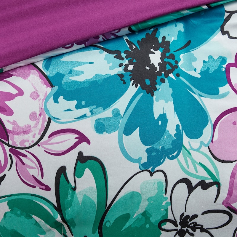 Ashley Floral Microfiber Comforter Set by Intelligent Design