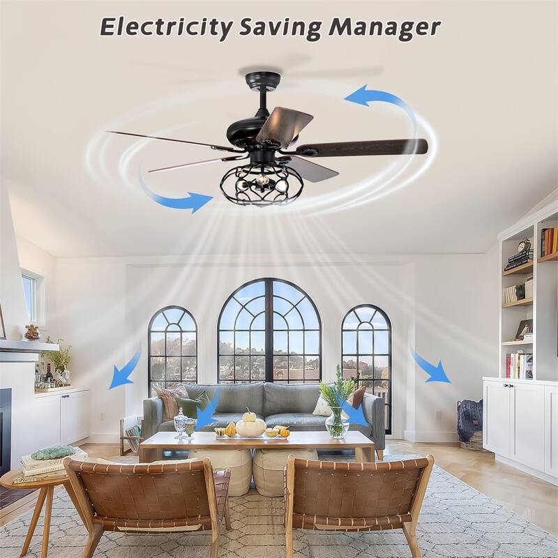 Low Profile Ceiling Fan Light with Remote and Reversible Motor