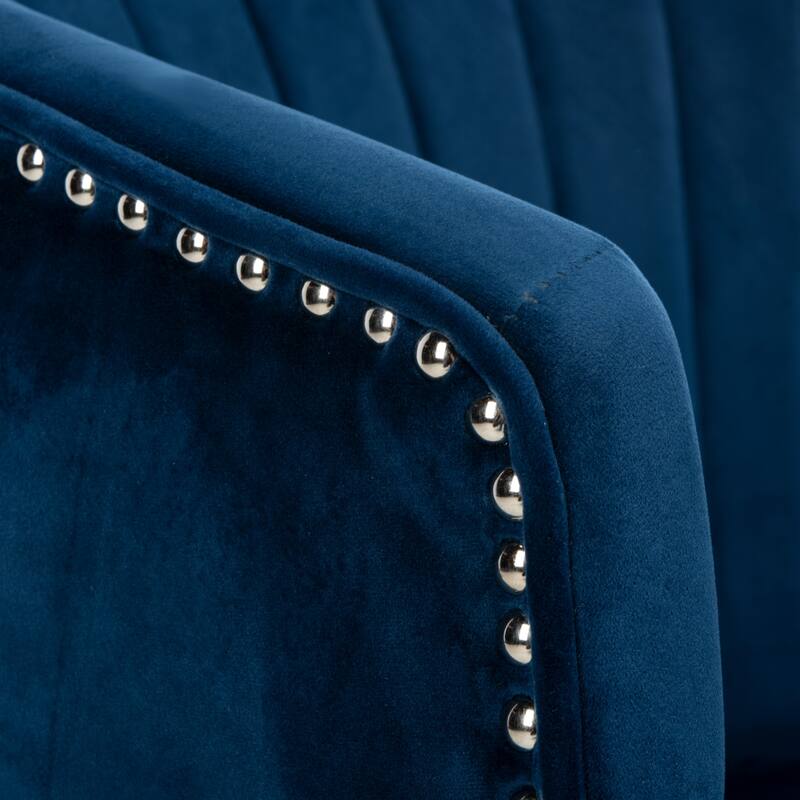 SAFAVIEH Amalia Velvet Wingback Accent Chair - 26.8" x 28" x 31.9" - 27Wx28Dx32H