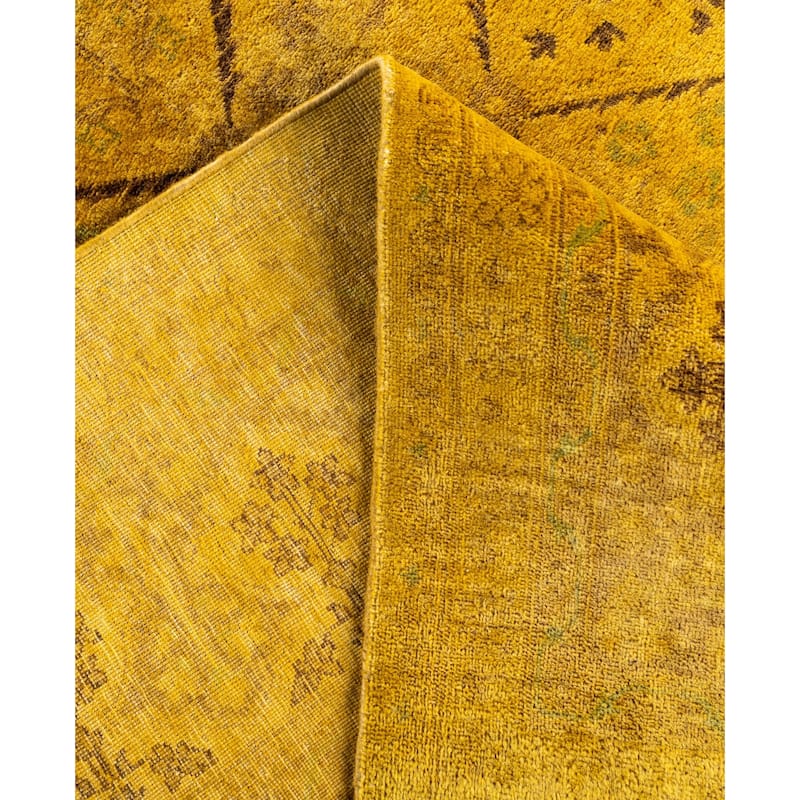 Overdyed One-of-a-Kind Hand-Knotted Area Rug - Yellow - 6' 0" x 8' 8"