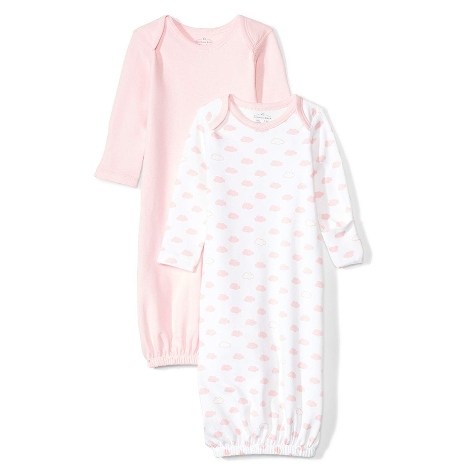 Shop Moon And Back Baby Set Of 2 Organic Sleeper Gowns Pink Blush