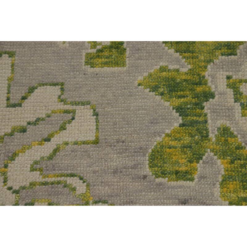 Hand Knotted Oriental 100% Wool Carpet Transitional All-Over Greys & Charcoal Oushak Area Rug - 13' 8'' X 9' 4''