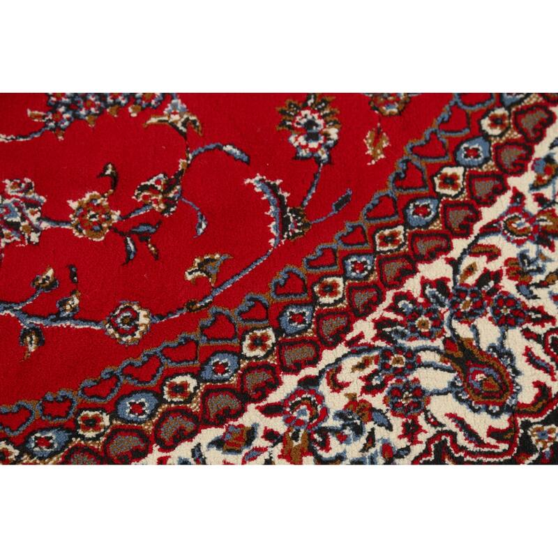 Traditional Floral Red Kashmar Turkish Area Rug Machine Made Carpet - 6'3" x 9'6"