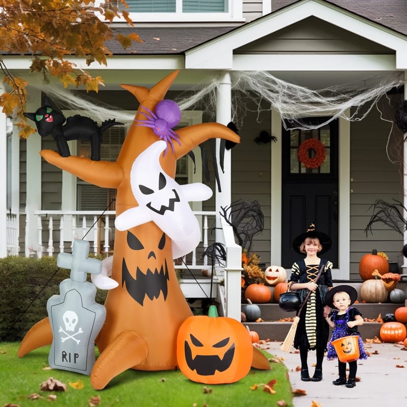 8FT Scary Tree Halloween Inflatables Decorations - N/A