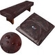 preview thumbnail 7 of 10, GSE™ 9-ft Heavy-Duty PU Leatherette Shuffleboard Table Cover for 9-foot Shuffleboard Table Brown