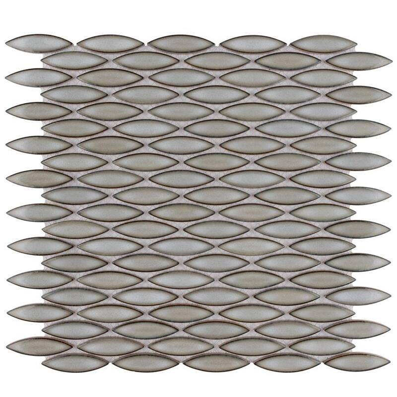 Merola Tile Pescado Linen Grey 12" x 12-1/2" Porcelain Mosaic Floor and Wall Tile