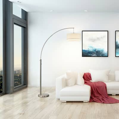 Artiva Elena II 81" Double Shade LED Arched Floor Lamp with Dimmer