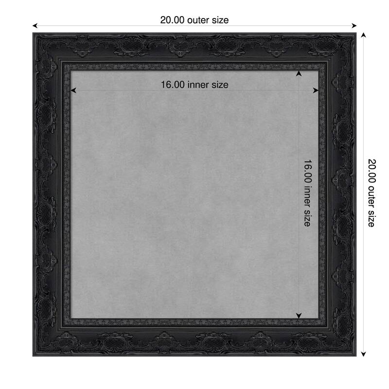 Amanti Art Filigree Gloss Black Framed - 20 x 20 in - Filigree Gloss Black