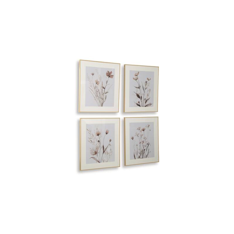 Signature Design by Ashley Chettings Beige/Gray Wall Art (Set of 4)