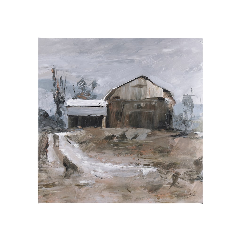 Late Autumn In Countryside II (30 X 30 ) Canvas Art Print