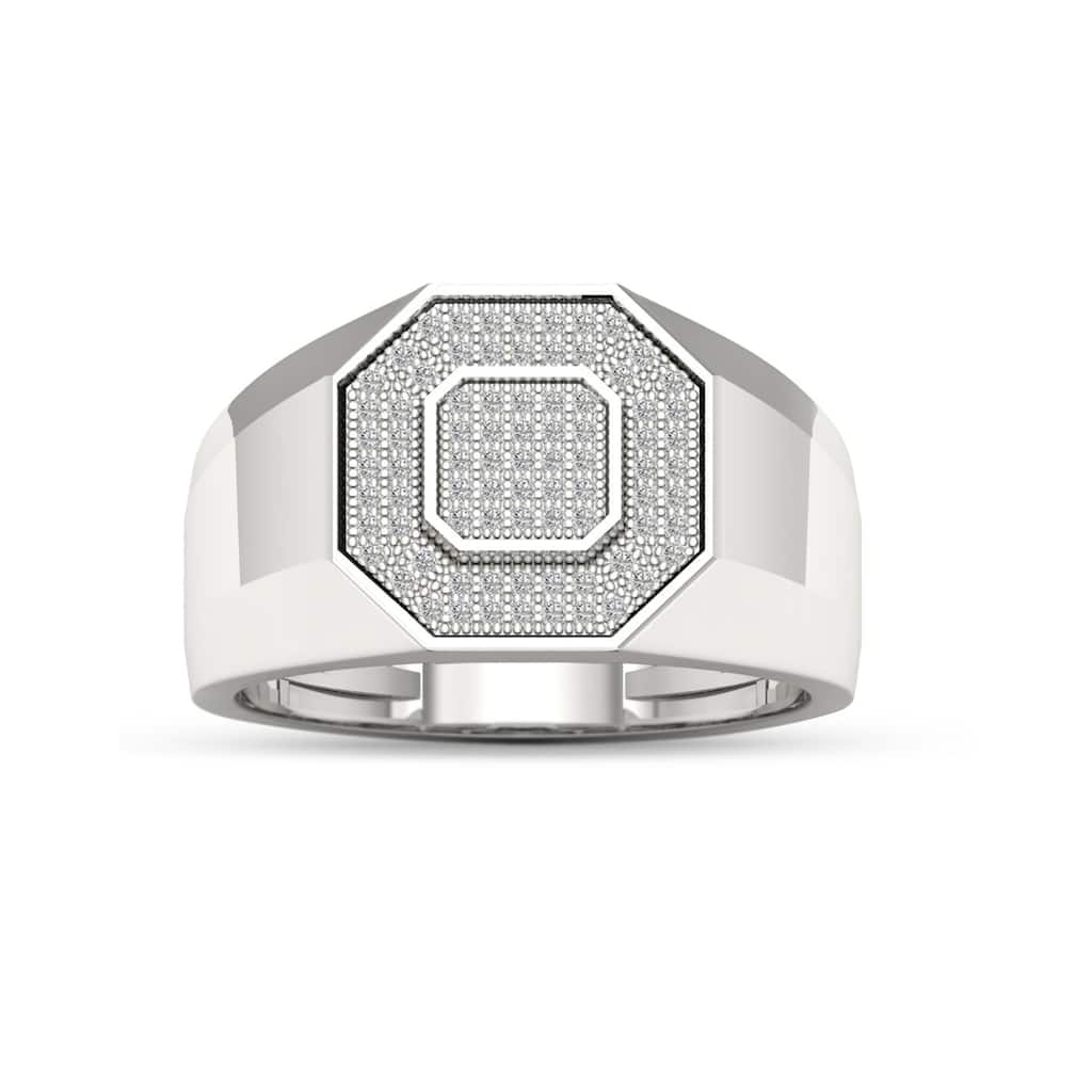 1/4ct TDW Cluster Diamond Ring in Silver for Men