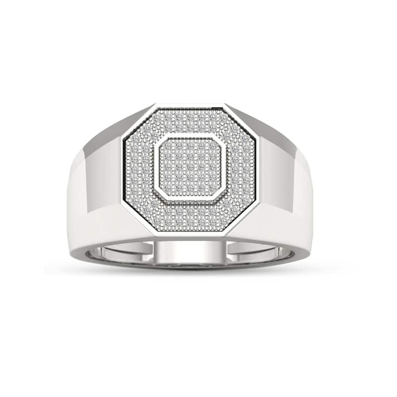 1/4ct TDW Cluster Diamond Ring in Silver for Men
