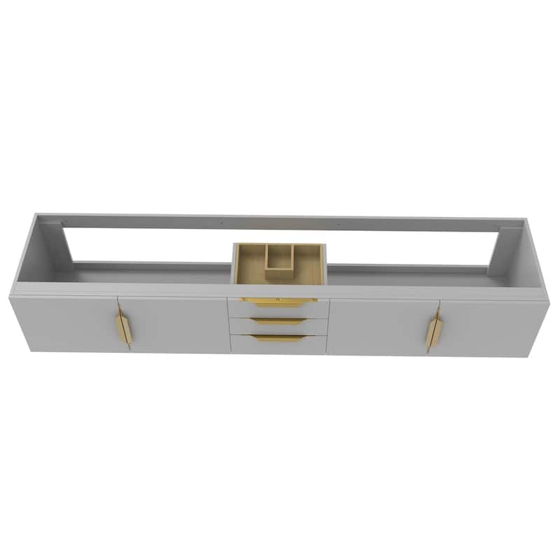 Alpine 84" Wall Mounted Bathroom Vanity (Base Only)