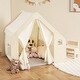 preview thumbnail 1 of 8, Montessori Style Indoor Playhouse with Storage Bin and Floor Mat for Toddlers Aged 2-6 Years Old-Beige Toddler