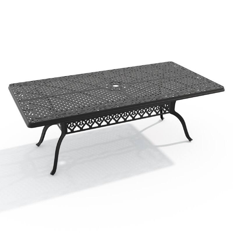 82.68 in. (L) x 41.34 in. (W) Black Rectangle Cast Aluminum Patio Dining Table