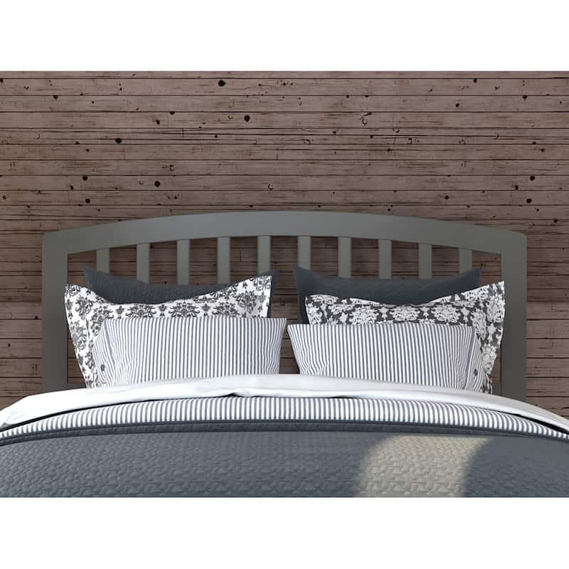Low Profile Platform Bed - Gray Mission Style - Wood Slats & Footboard - Modern Bedroom Furniture