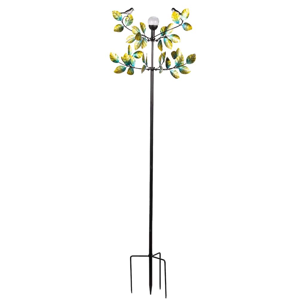 80 in. Bird and Leaves Solar Wind Spinner