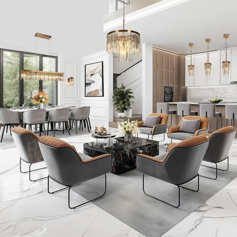 Modern Glam Gold 7-Light Crystal Drum Chandelier for Dining Living Room - 21.7" Dia. x 15.7" H