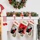 preview thumbnail 19 of 33, Glitzhome Resin Santa Snowman Penguin Gnomes with JOY Christmas Stocking Holders Mantel Ornament(Set of 3)