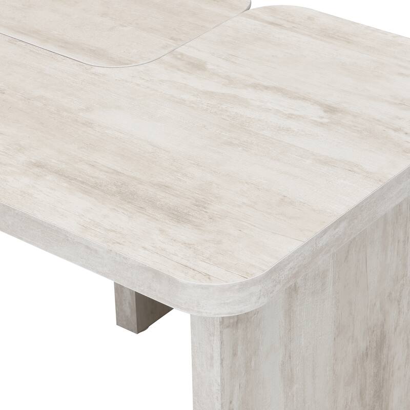GDFStudio - Carter L-Shaped Farmhouse Coffee Table with Detachable Design