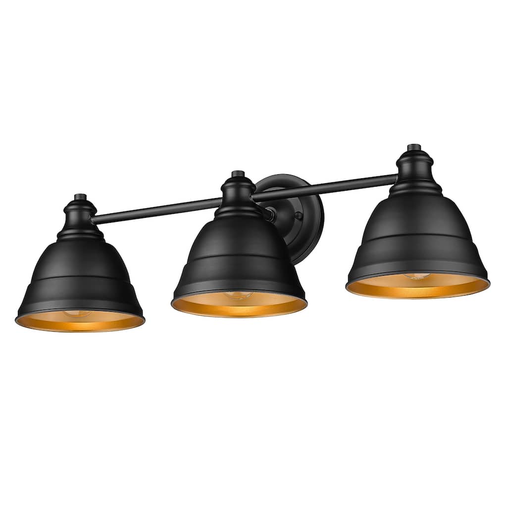 Golden Lighting Rebel 3-light Vanity in Matte Black