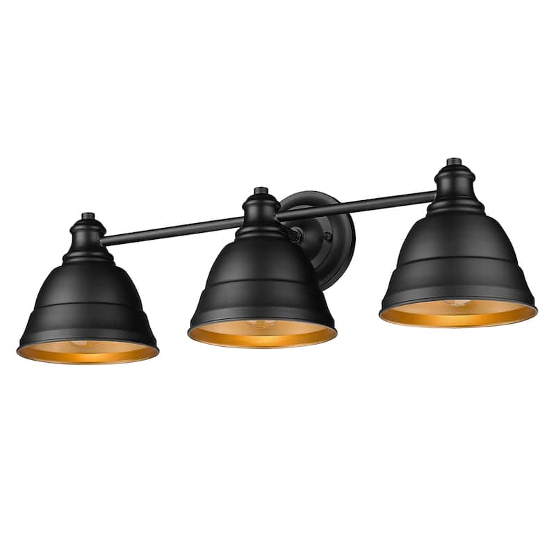 Rebel 3-Light Vanity Light - Matte Black with Matte Black
