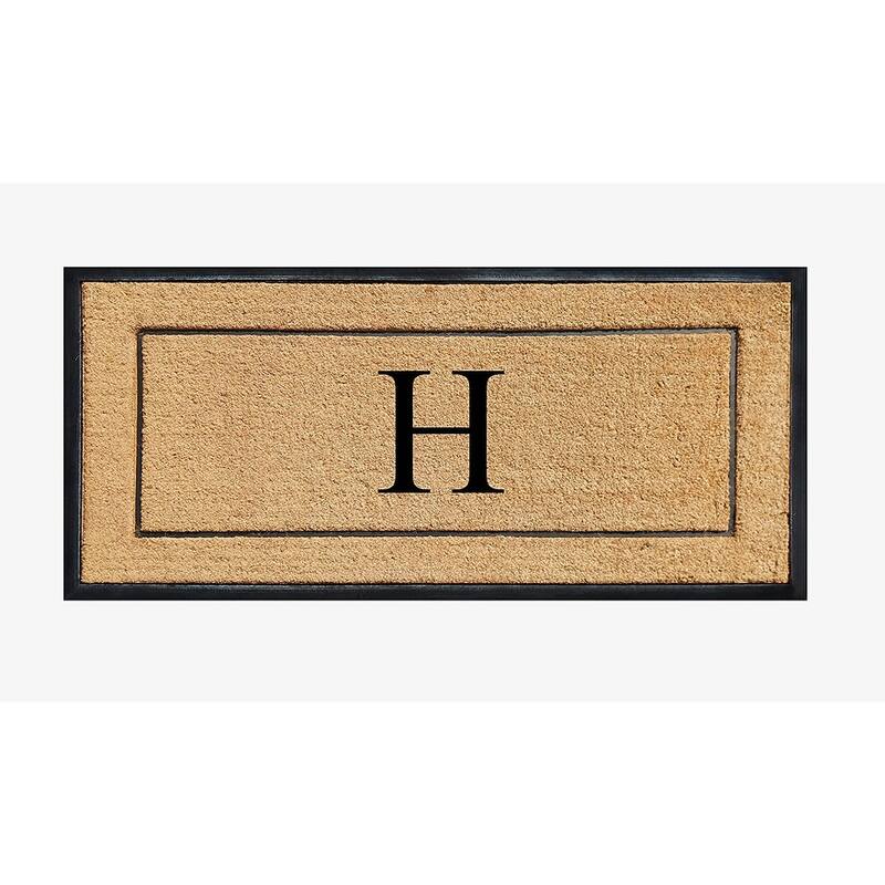 A1HC Natural Coir & Rubber Large Monogrammed Door Mat 30"x60" - 30"X60" - H