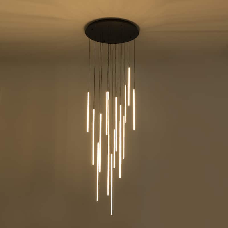 8/12/18-Light Dimmable Integrated LED Chandelier Linear Kitchen Island Light