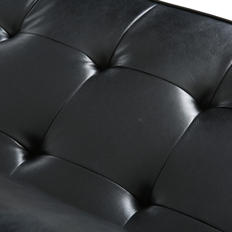 82" Three-Seat PU Leather Upholstered Sofa