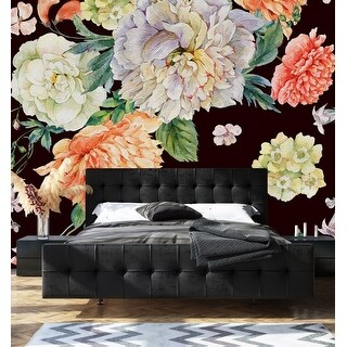 Dark Wallpaper with Peonies Peel and Stick and Prepasted - Bed Bath ...