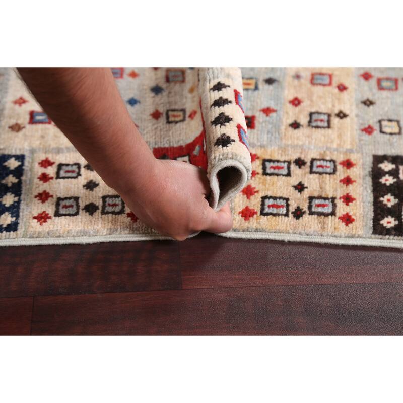 Vegetable Dye Gabbeh Kashkoli Oriental Area Rug Handmade Wool Carpet - 4'11" x 9'5"