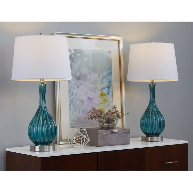 Jenny 27.25" Crackle Glass Table Lamp (Set of 2)