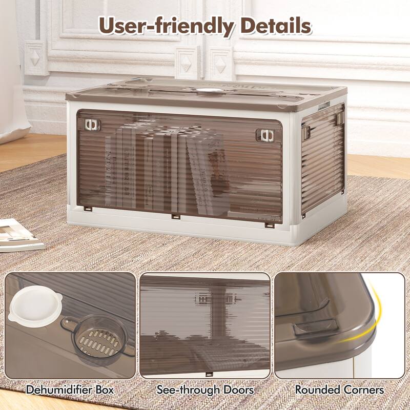 Gymax 6-Pack Stackable Storage Bins w/Lids 24 Gallon Collapsible