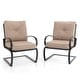 preview thumbnail 3 of 9, 2-Piece C-Spring Patio Metal Dining Chairs with Cushions