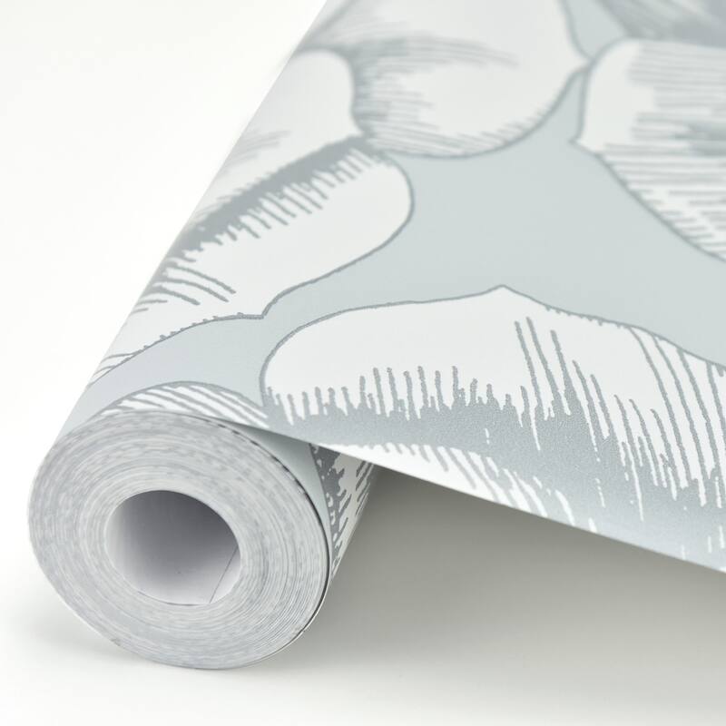 A-Street Prints Fanciful Silver Floral Wallpaper - N/A