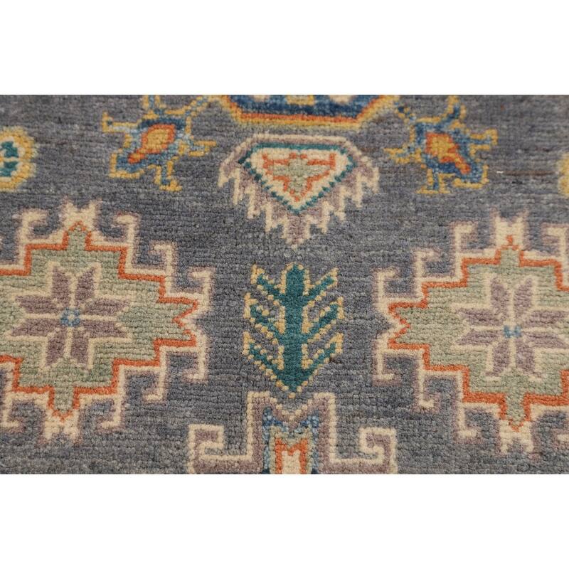 Grey Traditional Kazak Foyer Rug Hand-Knotted Wool Carpet - 2'8" x 4'1"