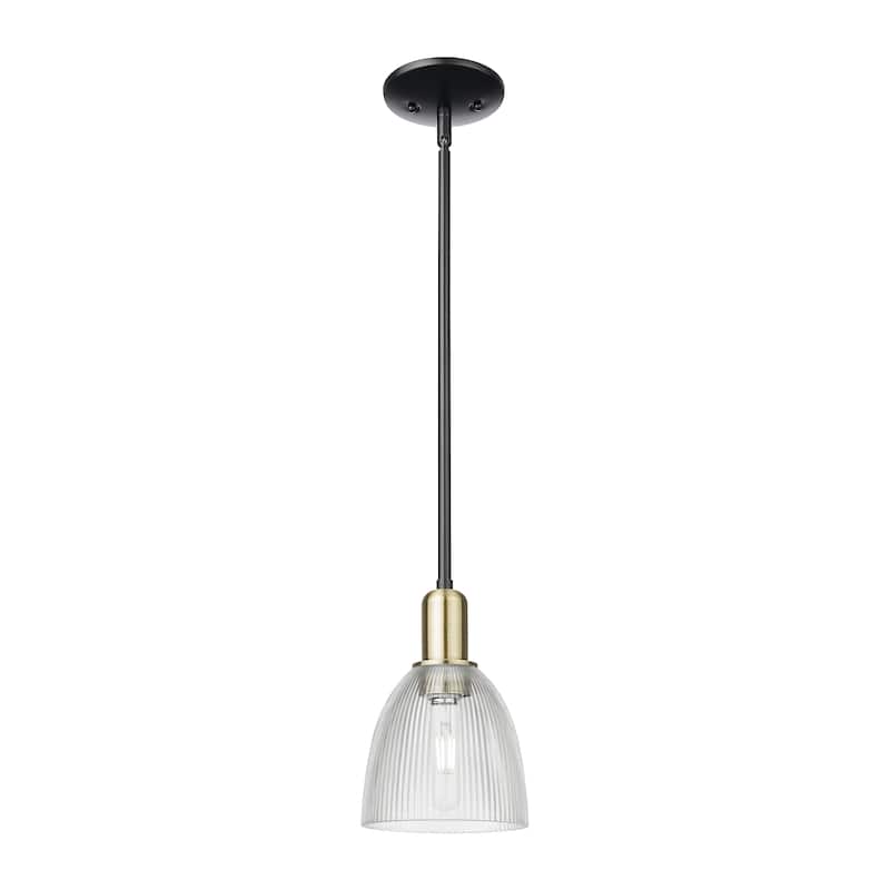 Innovations Lighting Endless Possibilities Arcadia - Castile - 1 Light 6" Stem Hung Mini Pendant - Clear/Black Antique Brass