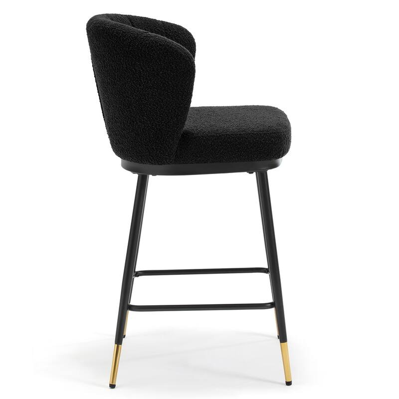 26" Boucle Fabric Counter Height Bar Stools, Set of 2/3/4 - 35.83"H x 22"W x 20.28"D