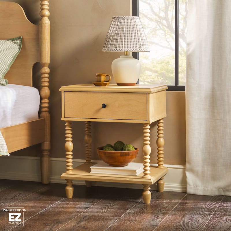 Walker Edison Easy Assembly Solid Wood 1-Drawer Nightstand
