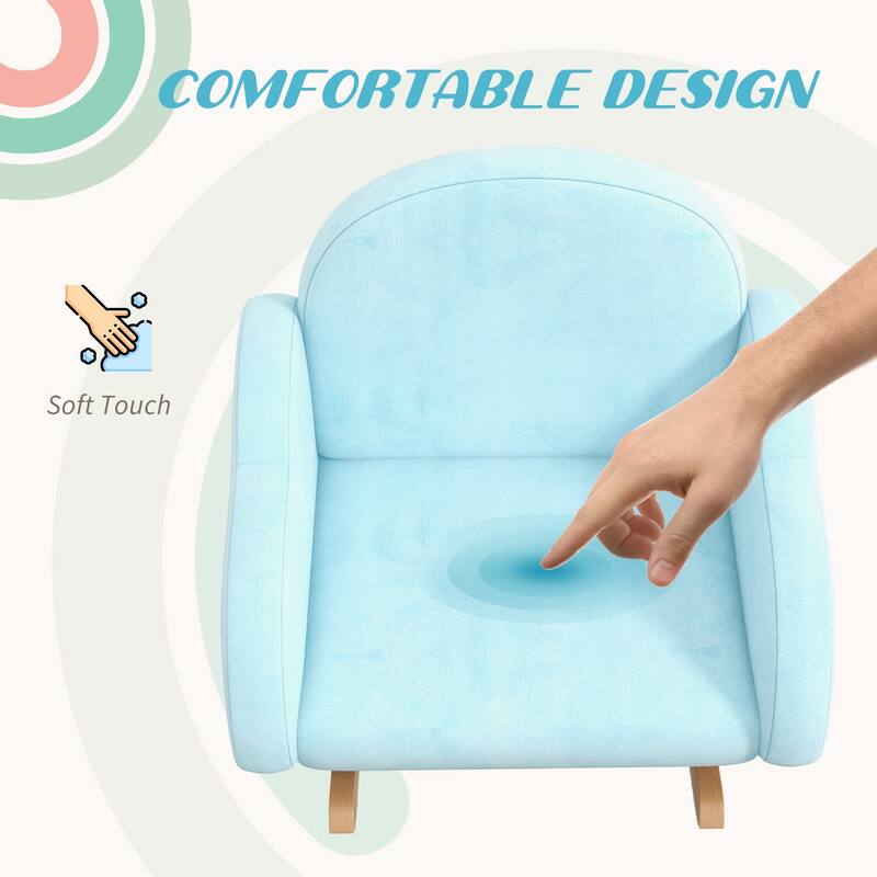 Qaba Rocker Armchair for Nursery Playroom Preschool for 1.5-5 Years, Blue