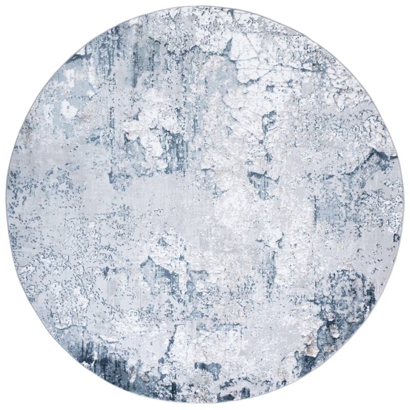 SAFAVIEH Carter Noomi Modern & Contemporary Rug - 6'7" Round - Taupe/Navy