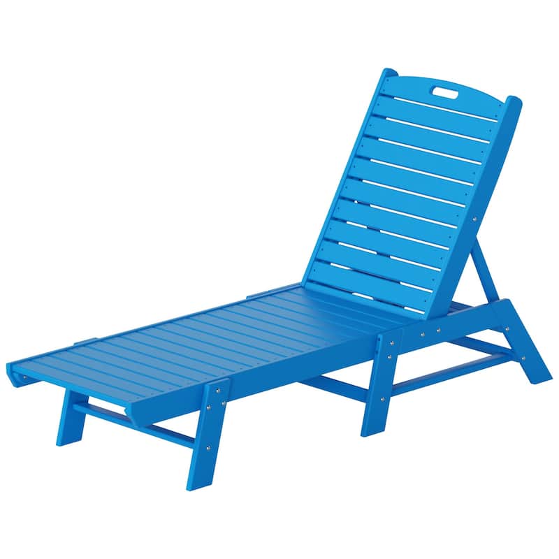 Laguna Hdpe All Weather Outdoor Patio Pool Reclining Armless Chaise Lounge