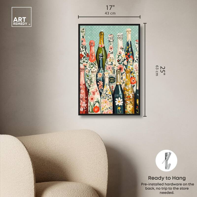 Floral Collection Bottles Canvas by Art Remedy