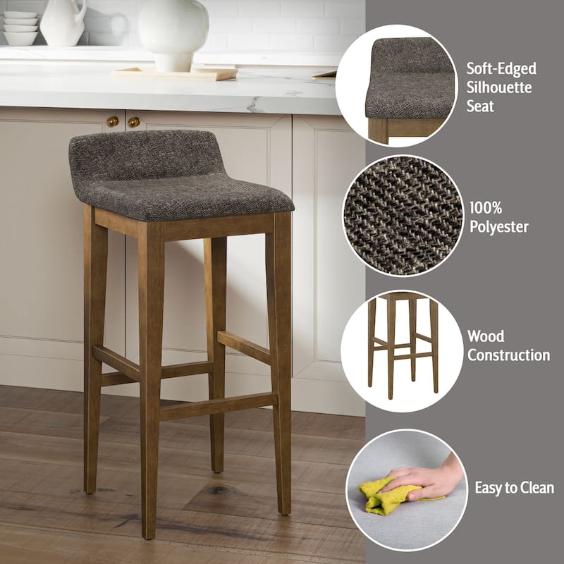 Hillsdale Renmark Counter Height Stool, Brushed Gray - 31.25H x 16.5W x 18.25D; Seat Height: 26.25"