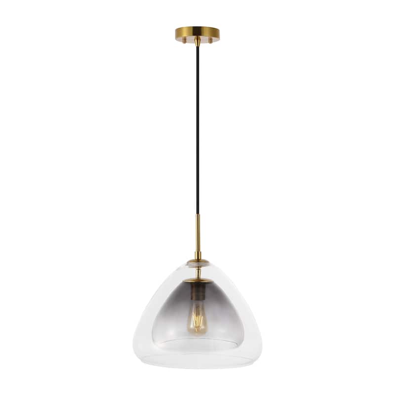 SAFAVIEH Lighting Eclipse Modern Glam 1-light Glass Pendant (LED Bulb Included) - 14 in. W x 14 in. D x 17-76 in. H