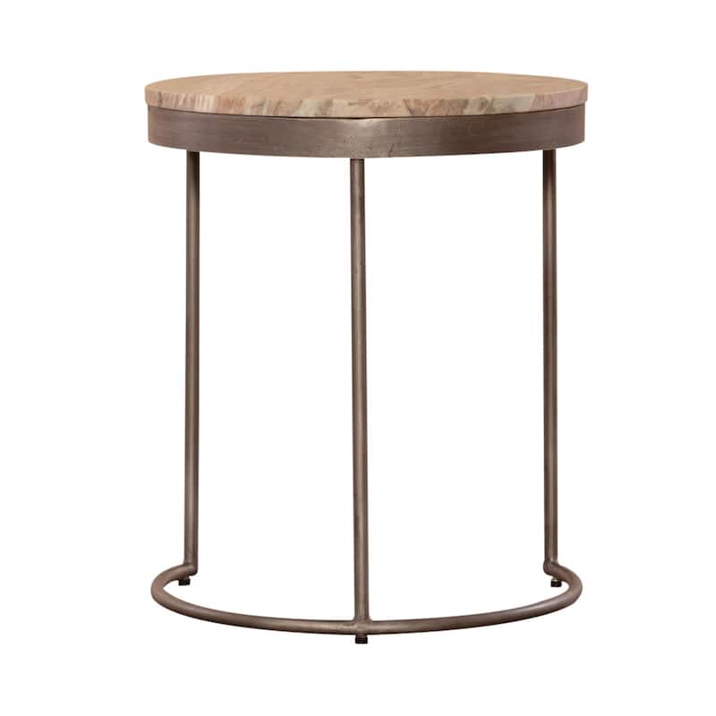 Eclipse Greystone Marble Top Pewter Metal Nesting Tables