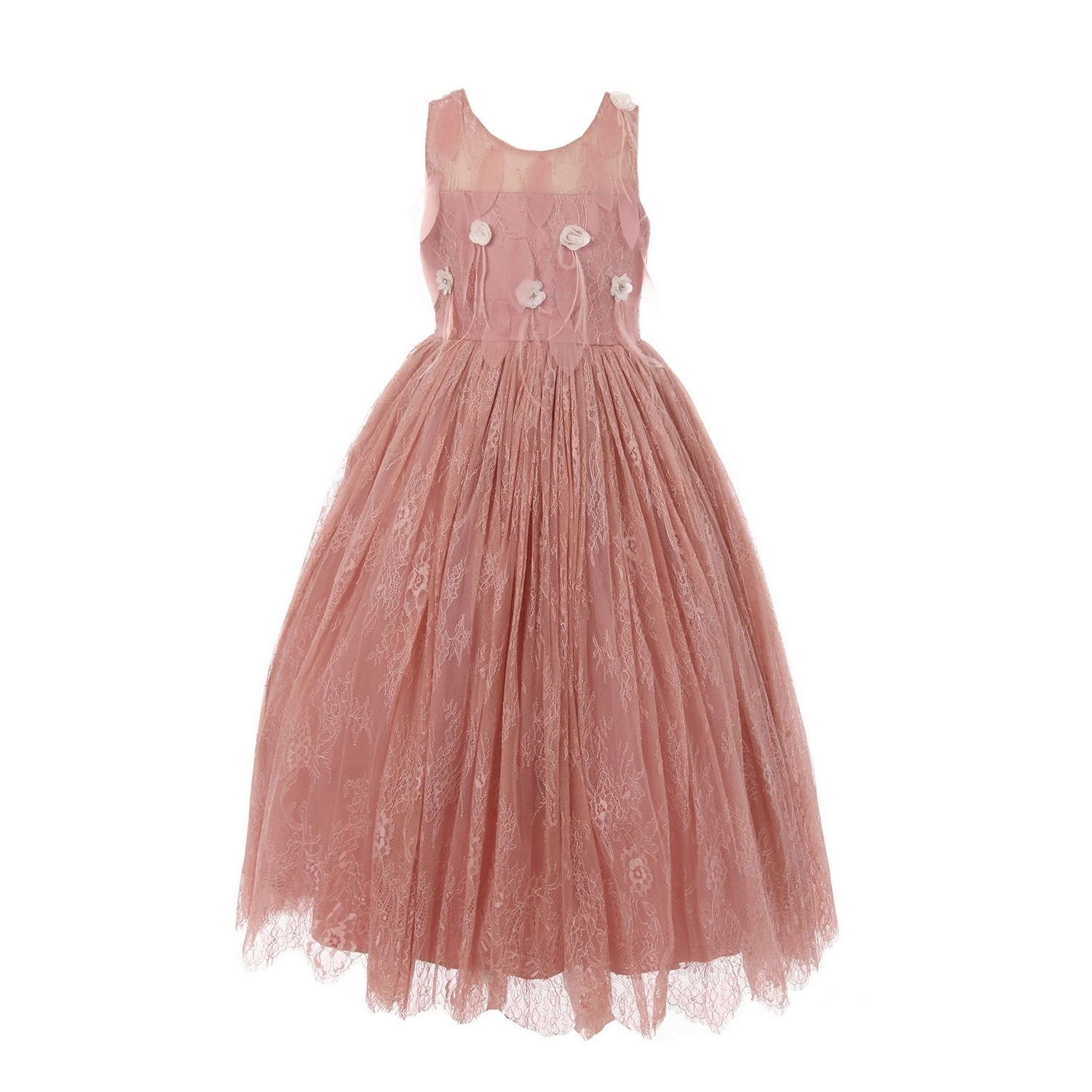 chantilly lace flower girl dress